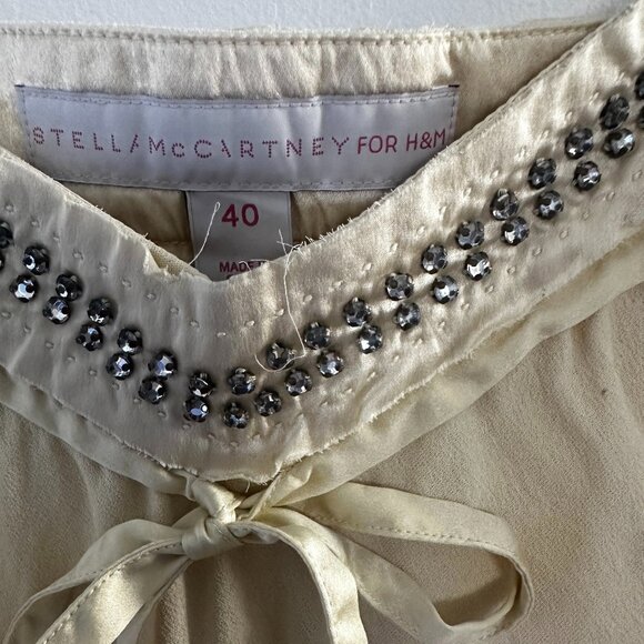 Stella McCartney for H&M Women's Yellow  Beaded Silk Cami Top Size 40 - Picture 4 of 4
